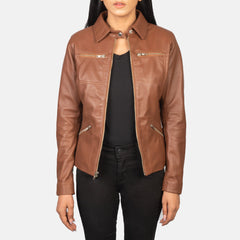 Tomachi Leather Jacket In Brown