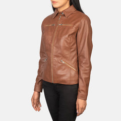 Tomachi Leather Jacket In Brown