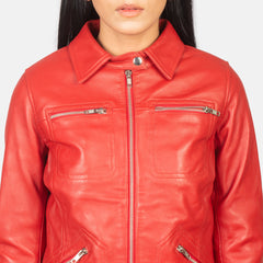 Tomachi Leather Jacket In Red