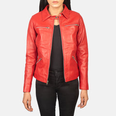 Tomachi Leather Jacket In Red