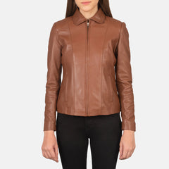 Colette Jacket Crafted In Brown Leather
