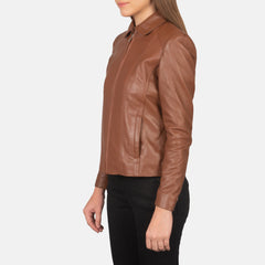 Colette Jacket Crafted In Brown Leather
