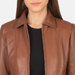 Colette Jacket Crafted In Brown Leather