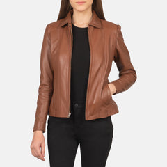 Colette Jacket Crafted In Brown Leather
