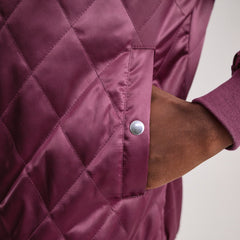 Danson Quilted Varsity Jacket In Maroon