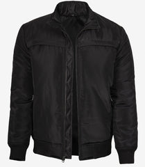 Classic Men's Bomber Jacket in Black Polyester