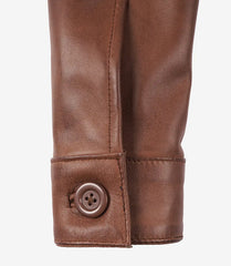Women's Cropped Cognac Leather Jacket