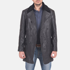 Pierce Shearling Leather Jacket In Black
