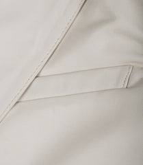 Men's Off White Real Leather Blazer with Two Buttons and Notch Lapel