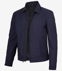 Wade Men's Lightweight Harrington Jacket in Blue