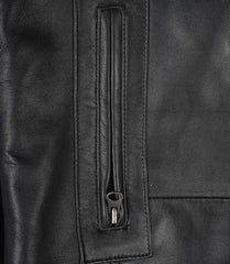 Bristol Men's Lambskin Car Coat in Deep Black Leather
