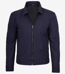 Wade Men's Lightweight Harrington Jacket in Blue