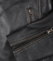 Men's Distressed Brown Real Leather Jacket - Biker Style