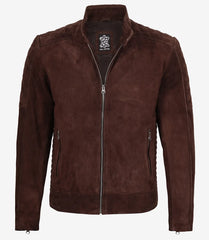 Men's Dark Brown Suede Jacket With Top-Notch Finish