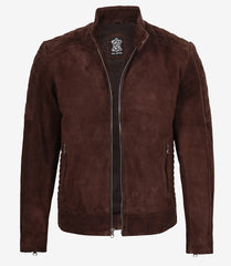 Men's Dark Brown Suede Jacket With Top-Notch Finish