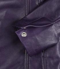 Women's Purple Leather Blazer with Three Buttons
