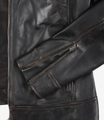 Dodge Women's Distressed Brown Leather Jacket Biker Style