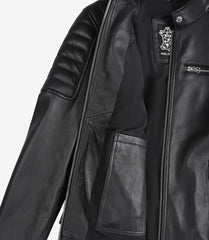 Women's Black Leather Jacket - Biker Style
