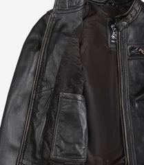 Women's Quilted Distressed Brown Real Leather Jacket Biker Style