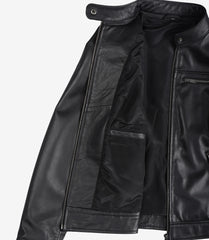 Women's Black Lambskin Leather Jacket in Biker Style